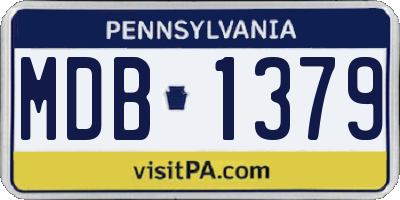 PA license plate MDB1379