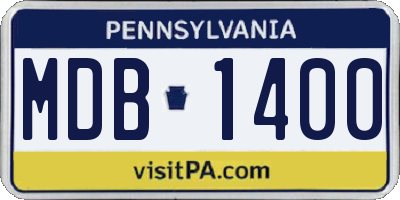 PA license plate MDB1400