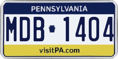 PA license plate MDB1404