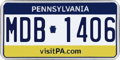 PA license plate MDB1406