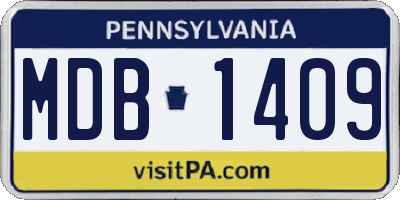 PA license plate MDB1409