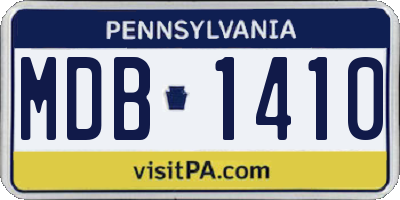 PA license plate MDB1410