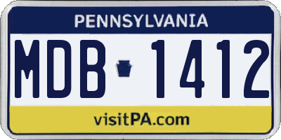 PA license plate MDB1412