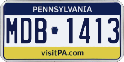 PA license plate MDB1413
