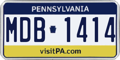 PA license plate MDB1414