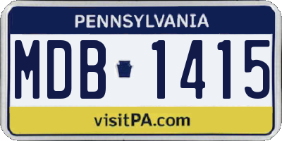 PA license plate MDB1415
