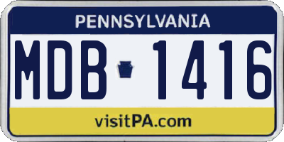 PA license plate MDB1416