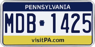 PA license plate MDB1425