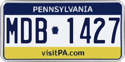 PA license plate MDB1427