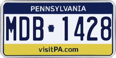 PA license plate MDB1428