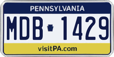PA license plate MDB1429