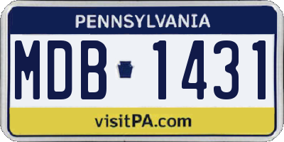 PA license plate MDB1431