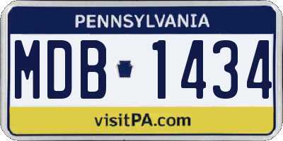 PA license plate MDB1434