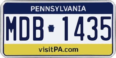 PA license plate MDB1435