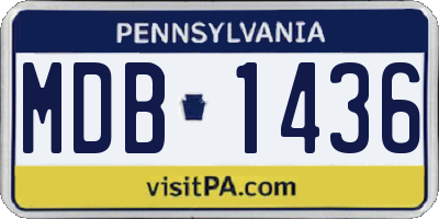 PA license plate MDB1436