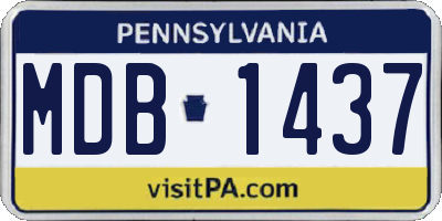 PA license plate MDB1437