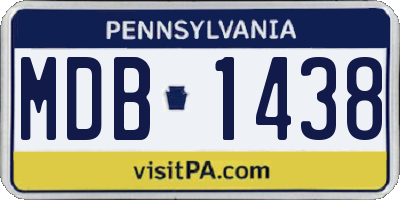 PA license plate MDB1438