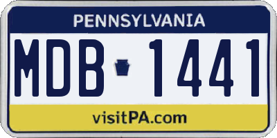 PA license plate MDB1441