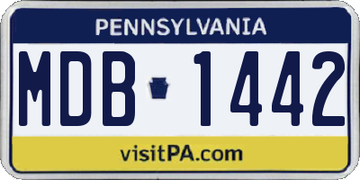 PA license plate MDB1442