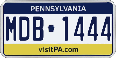 PA license plate MDB1444