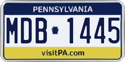 PA license plate MDB1445