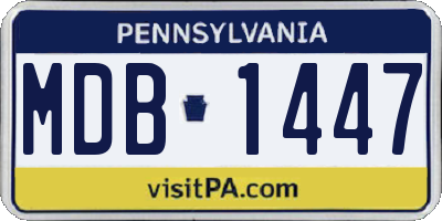 PA license plate MDB1447