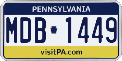 PA license plate MDB1449