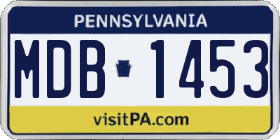 PA license plate MDB1453