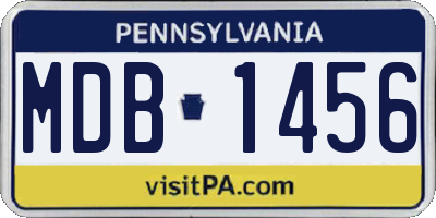 PA license plate MDB1456