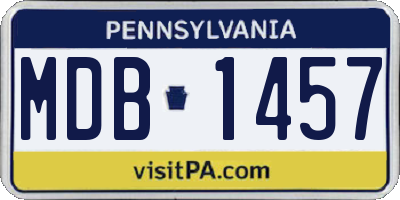 PA license plate MDB1457