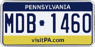 PA license plate MDB1460