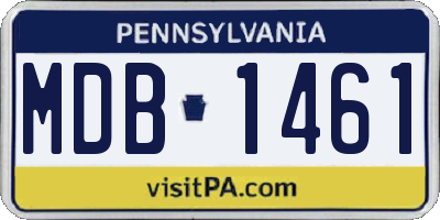 PA license plate MDB1461