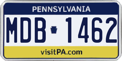 PA license plate MDB1462