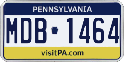 PA license plate MDB1464