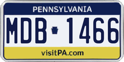 PA license plate MDB1466