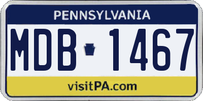 PA license plate MDB1467