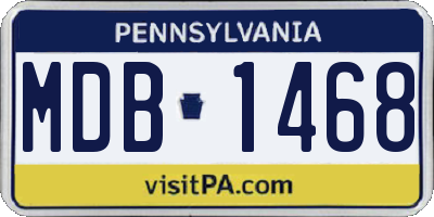PA license plate MDB1468