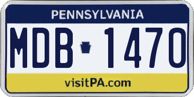 PA license plate MDB1470