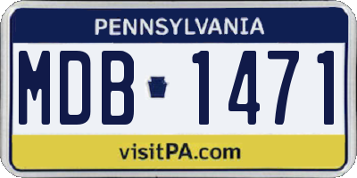 PA license plate MDB1471