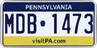 PA license plate MDB1473