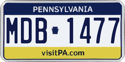 PA license plate MDB1477