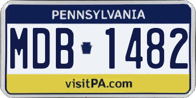 PA license plate MDB1482