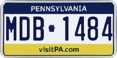 PA license plate MDB1484