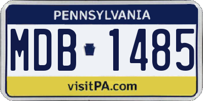 PA license plate MDB1485