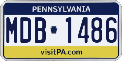 PA license plate MDB1486