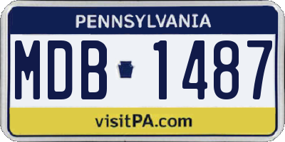 PA license plate MDB1487