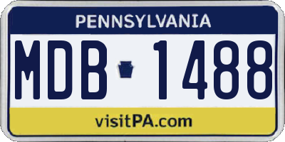 PA license plate MDB1488