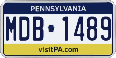 PA license plate MDB1489