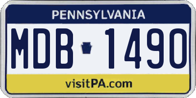 PA license plate MDB1490