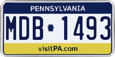 PA license plate MDB1493
